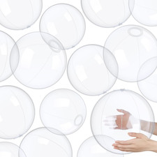50 Inflatable Clear Beach Balls 16" for Parties, DIY Favors & Decorations
