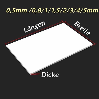 ABS Kunststoffplatte -Weiße -Stärken 0,5mm /0,8/1/1,5/2/3/4/5mm Kunststoffplatte - Bild 1 von 4