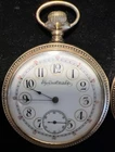 Antique Elgin Porcelain Face Pocket Watch Detailed Case