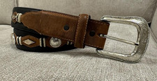 Vintage 1995 leather belt - top grain cowhide 90s style