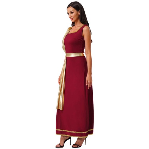 Woman Skirt Party Costumes Stage Dress Gold Trim Uniform Superhuman Sleeveless - Picture 13 of 56