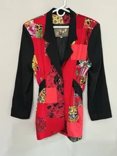 Delah McKay Vintage Mixed Fabric 1980 Deco Rock Blazer Jacket Unique Colorful ❤️
