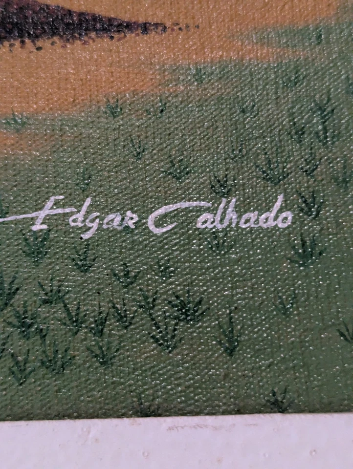 2 peintures naives originales d'Edgar Calhado - Photo 2/4