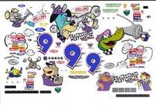  9 Lake Speed Huckleberry Hound Cartoon Network 1/64th HO Scale Slot Car Decals