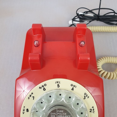 Telefono fisso da scrivania retro Steepletone ROSSO riproduzione quadrante rotante modello STP1960 - Foto 5 di 22