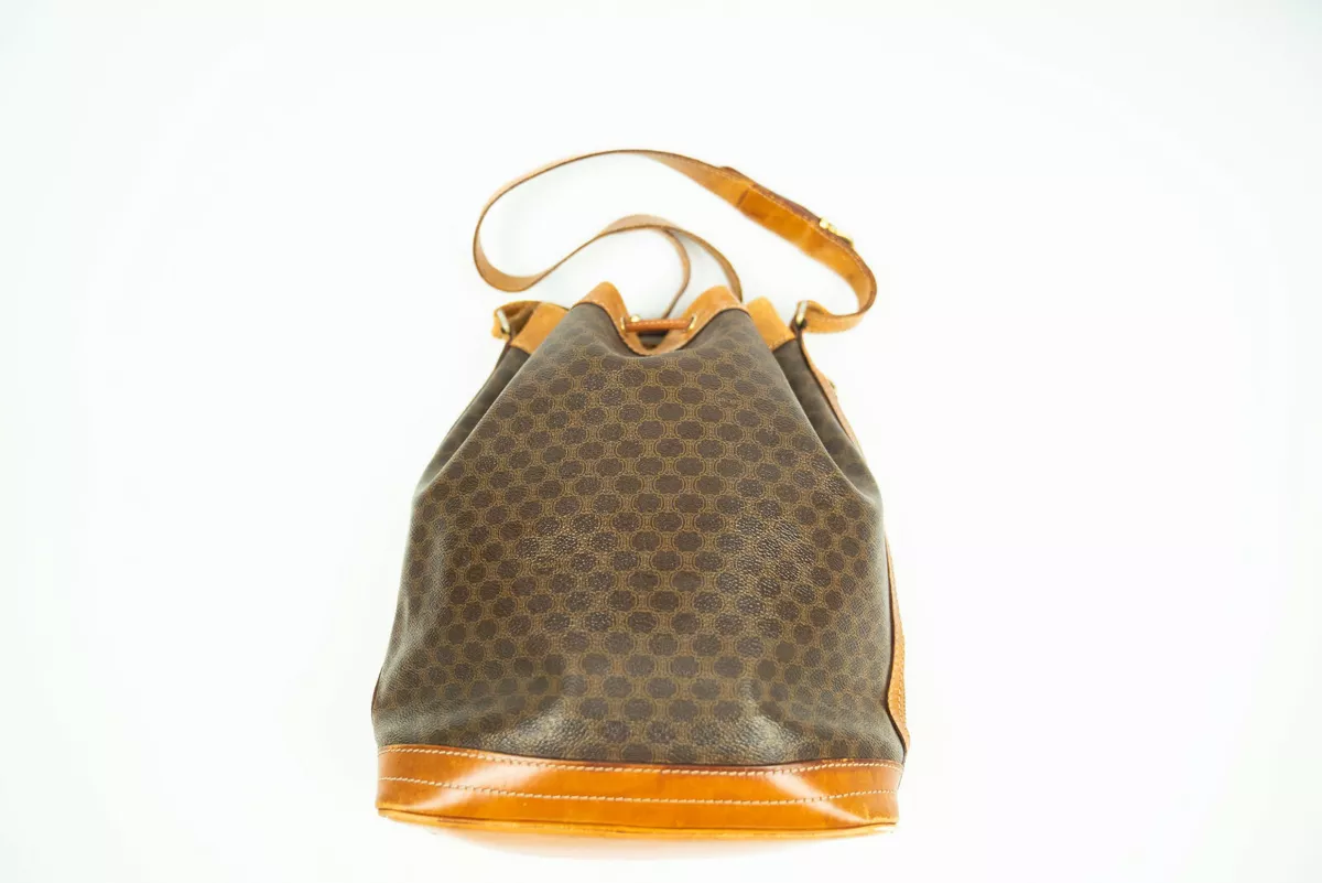 Celine Vintage Monogram Macadam Hobo Bag Brown