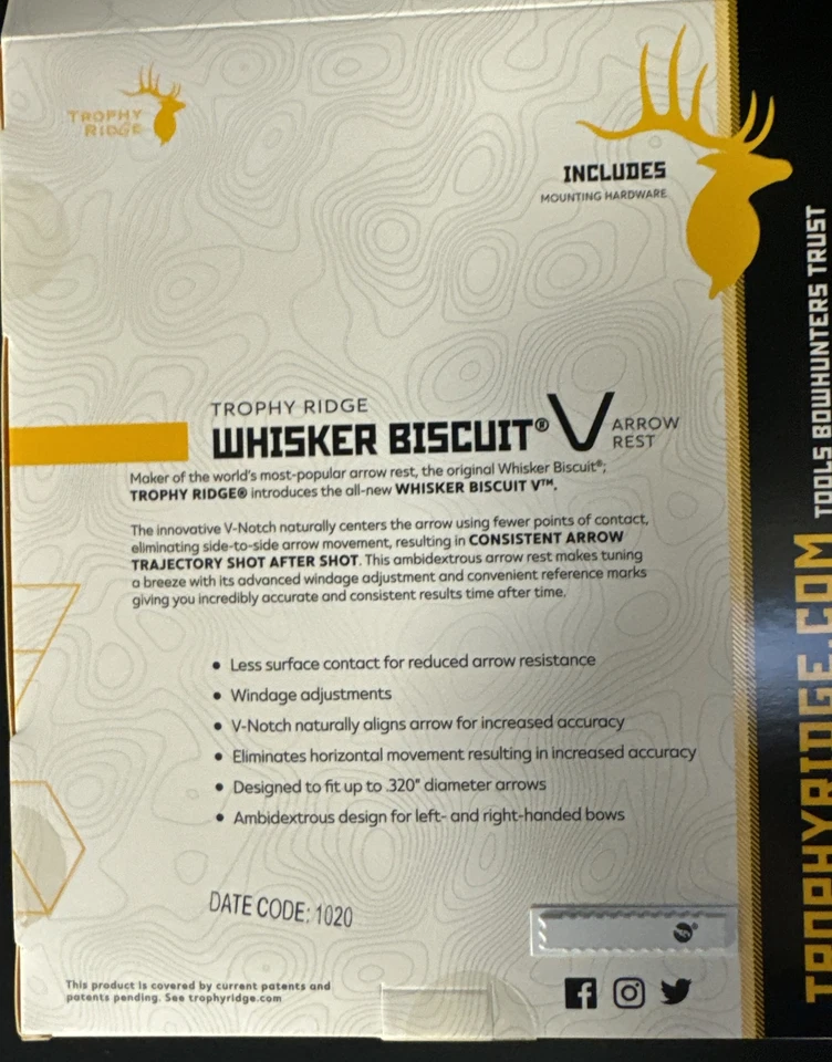 Trophy Ridge Whisker Biscuit V Arrow Rest - Image 2 of 4