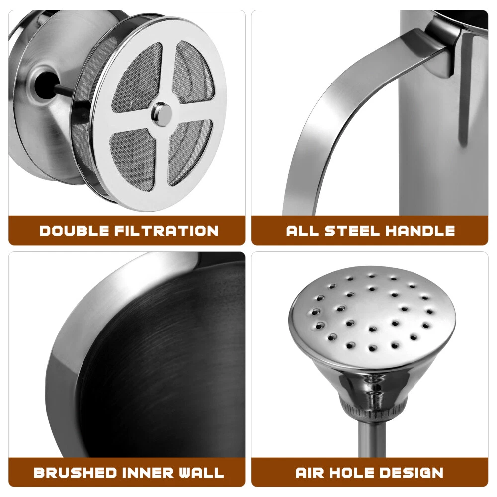 Milk Frother Manual Stainless Coffee Foam Maker Shop for Whole