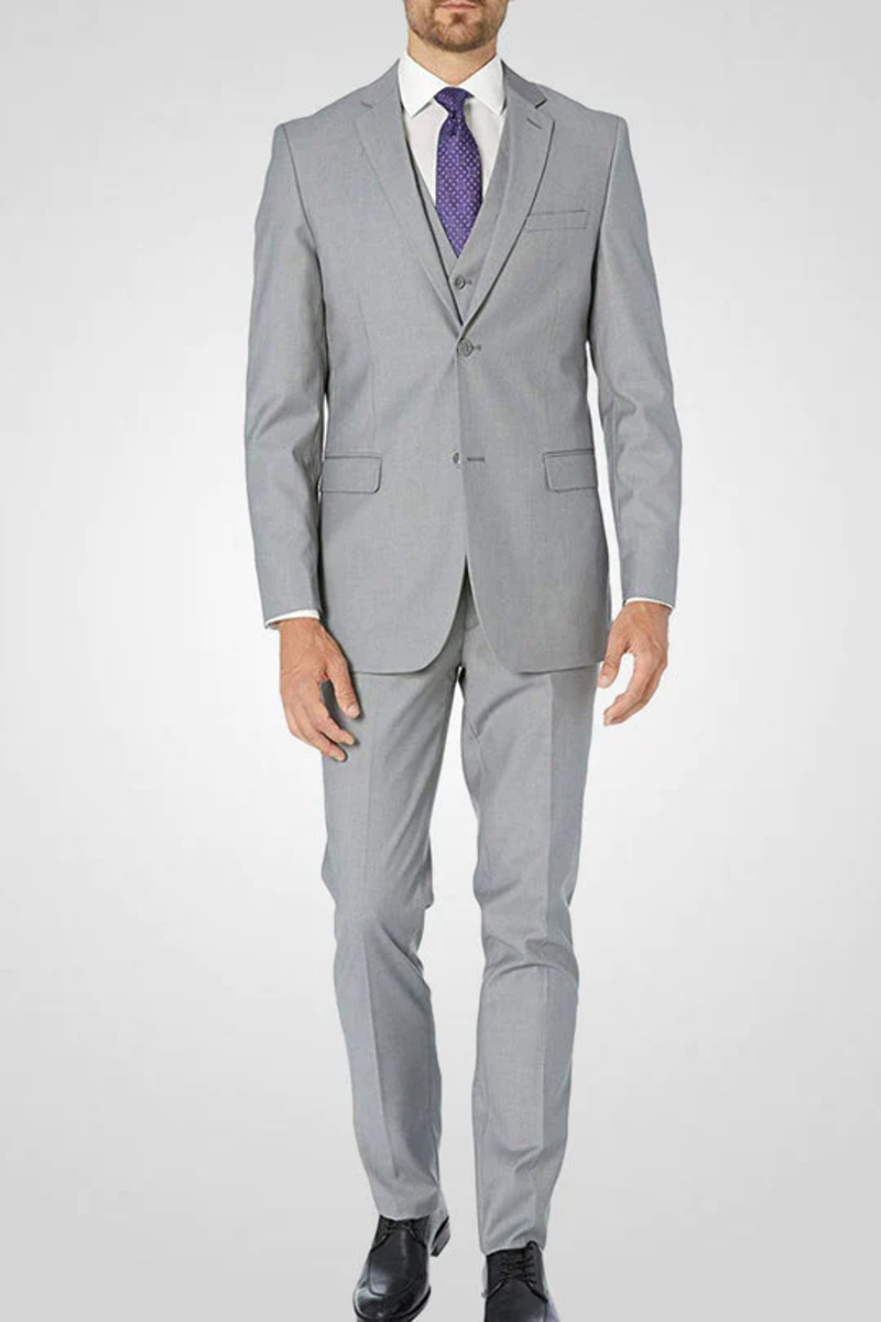 Caravelli S600512U Slim Fit 3pcs Suit Light Grey | eBay