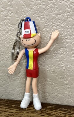 Vintage Hot Dog On A Stick Key Chain 4 inch Bendy Boy Mascot Standing Exclusive