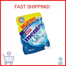 Mentos Pure Fresh Sugar-Free Chewing Gum with Xylitol, Fresh Mint, 120 Piece Bul