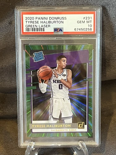 Tyrese Haliburton 2020 Donruss Green Laser Rated Rookie RC #231 PSA 10 GEM MINT
