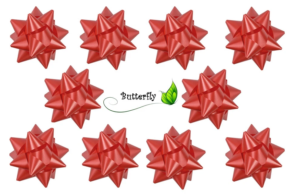 10 Rosetten 11cm selbstklebend Geschenk Schleifen Polyband Fertigschleifen 10cm - Bild 2 von 3