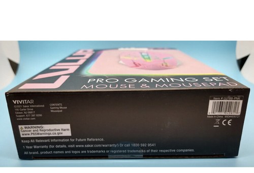 Pro Gaming Mouse & Mousepad Set RGB Lighted Pink Fast Wired Mouse +Pad NEW - Picture 4 of 4