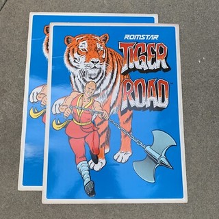 Lot Of 2 Old Tiger Road Original factory Cabinet Stickers Arcade video Game F31