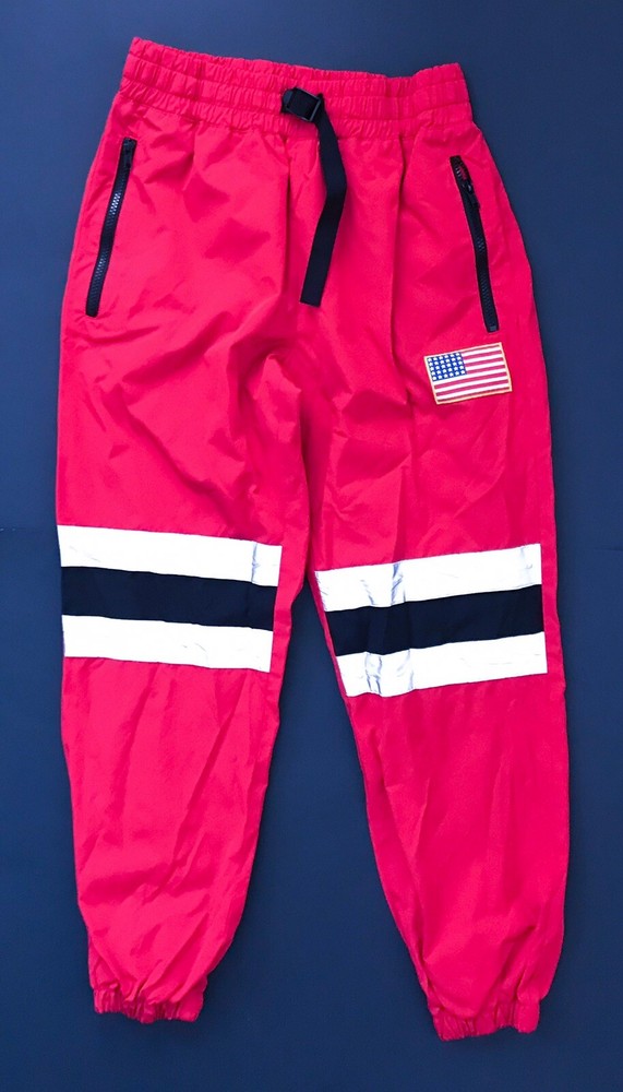 Men's Red Windbreaker Jogger Pants Small Athletic Activewear Gorp Normcore Sportswear
