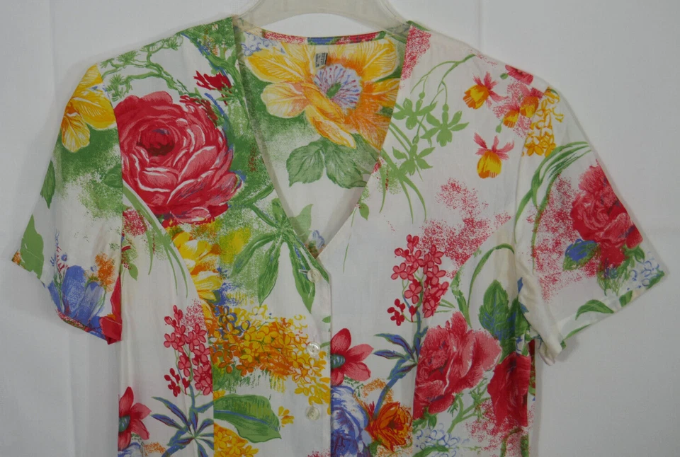 Damen TRAUMHAFTES Kleid Bunt Blumen 100% Viskose Größe 36/38 TOP! - Bild 2 von 4