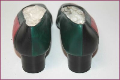Escarpins Donna Piu En Cuir - Tricolore (rouge, Bleu Marine, Vert) - Talons Petits - Taille 42 - Occasion TTBE