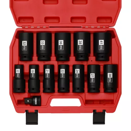 3/4" Drive Deep Impact Socket Set 13Pcs Jumbo Socket Metric(17mm to 41mm) 6Point