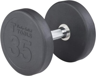 Body-Solid Premium Rubber-Coated Cast Iron Dumbbells with Solid Steel Handles