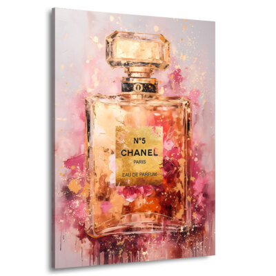 Coco Parfum Abstrakt Leinwand Bild Chanel Wandbild Wohnzimmer Deko XXL Luxus