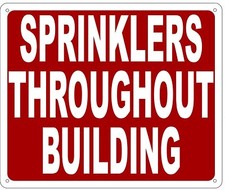SPRINKLERS THROUGHOUT BUILDING SIGN Aluminium Reflective , ...REF24-1027