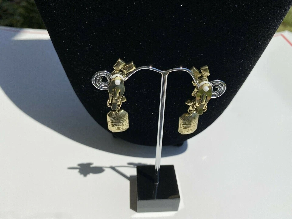 New Heidi Daus "The High Life Blue" Crystal Drop Earrings - Image 3 of 4