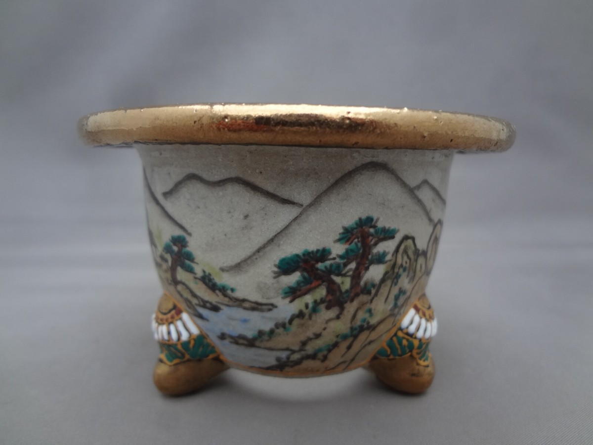 tarekaori0917　　25cm NEW 'Kyouraku-yaki' Japanese Neofinetia falcata handpainted pot