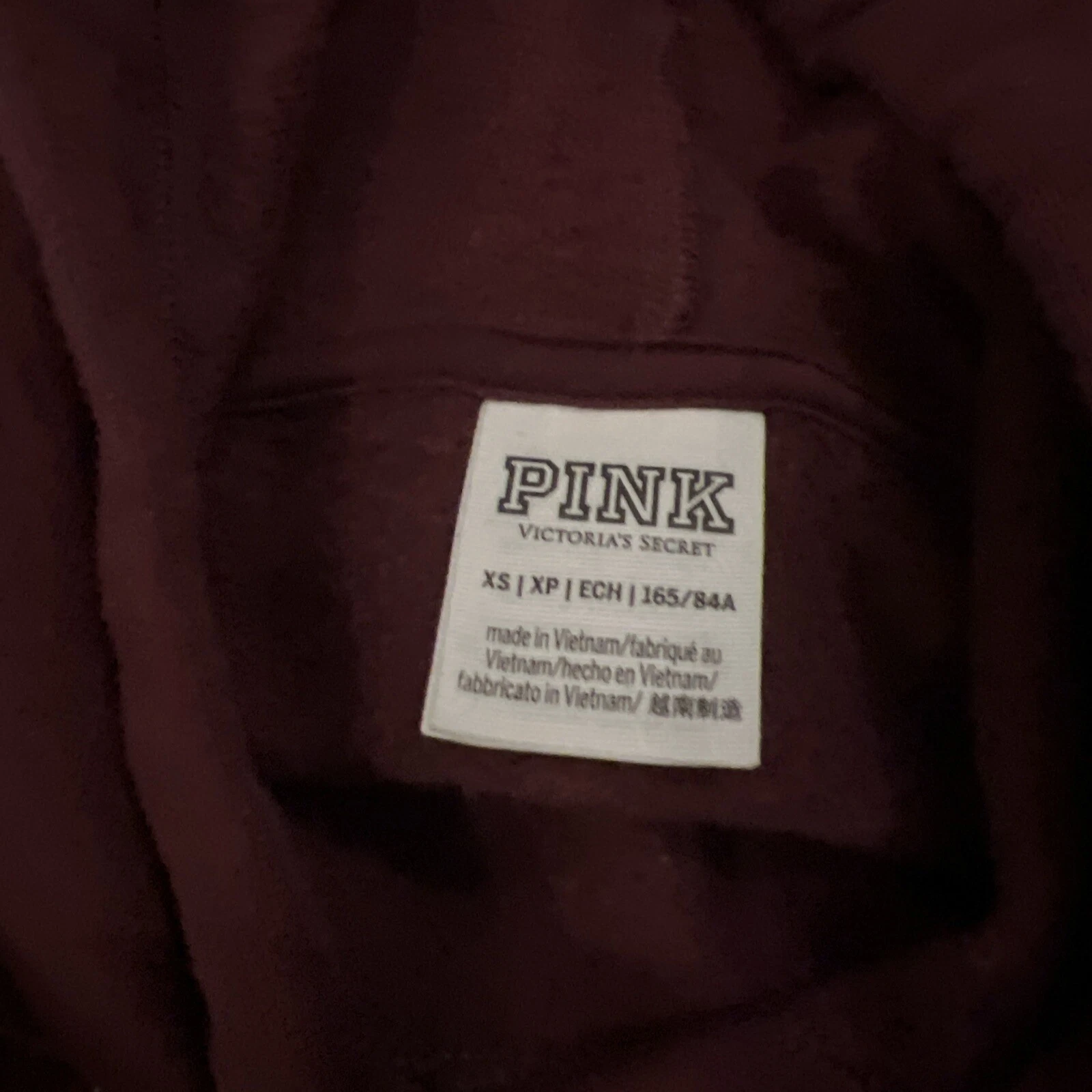 UNDERCOVER Felpa con cappuccio maglione manica lunga Victorias Secret rosa donna extra small marrone