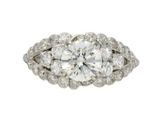 Art Deco 1.50 Ct White Round Cut CZ Diamond Engagement Ring Wedding Gift Ring