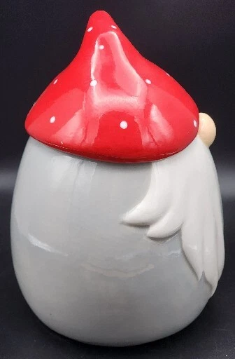 Tarro de galletas Gnomo sombrero rojo Papá Noel 10 bote de árbol de cerámica calle fresa Foto 2 de 4