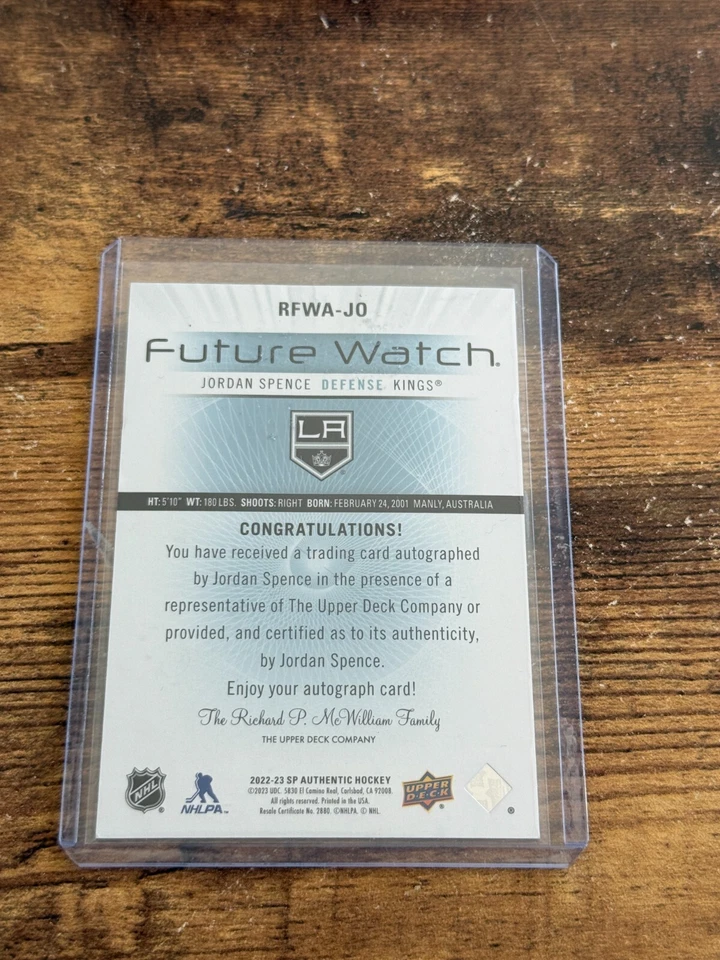 2022-23 SP Authentic Retro Future Watch Autographs JORDAN SPENCE /699 #RFWA-JO - Image 2 of 2