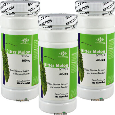 3 x Bitter Melon Extract 400 mg 120 Caps Blood Gluscose Support