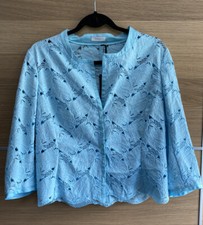 Riani Size 38 Uk 12 Blue Jacket Lace Summer Bnwt £229