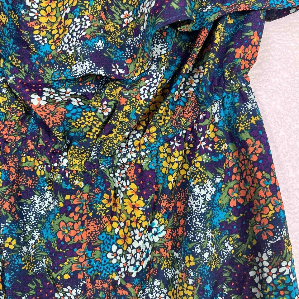 Mameluco Blu Moon sin tirantes colorido volante floral para mujer talla 1” Foto 4 de 4