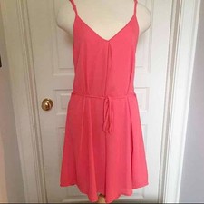 Francesca's Collections Pink Criss Cross Tie Waist Dress: Size S