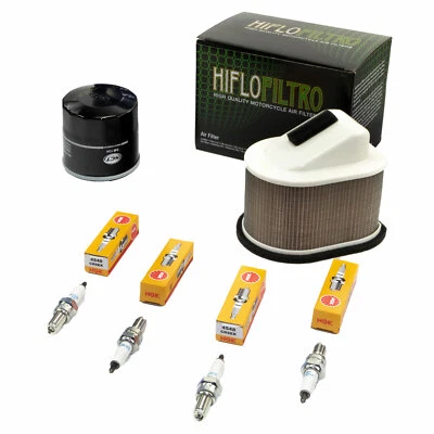 NO-NAME Luftfilter+Ölfilter+Zündkerzen Wartungspaket für Kawasaki Z 750 ZR750 2004-2014
