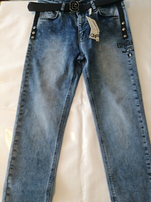 Esparanto Belted Slim Leg Jeans Size 8 (US6)