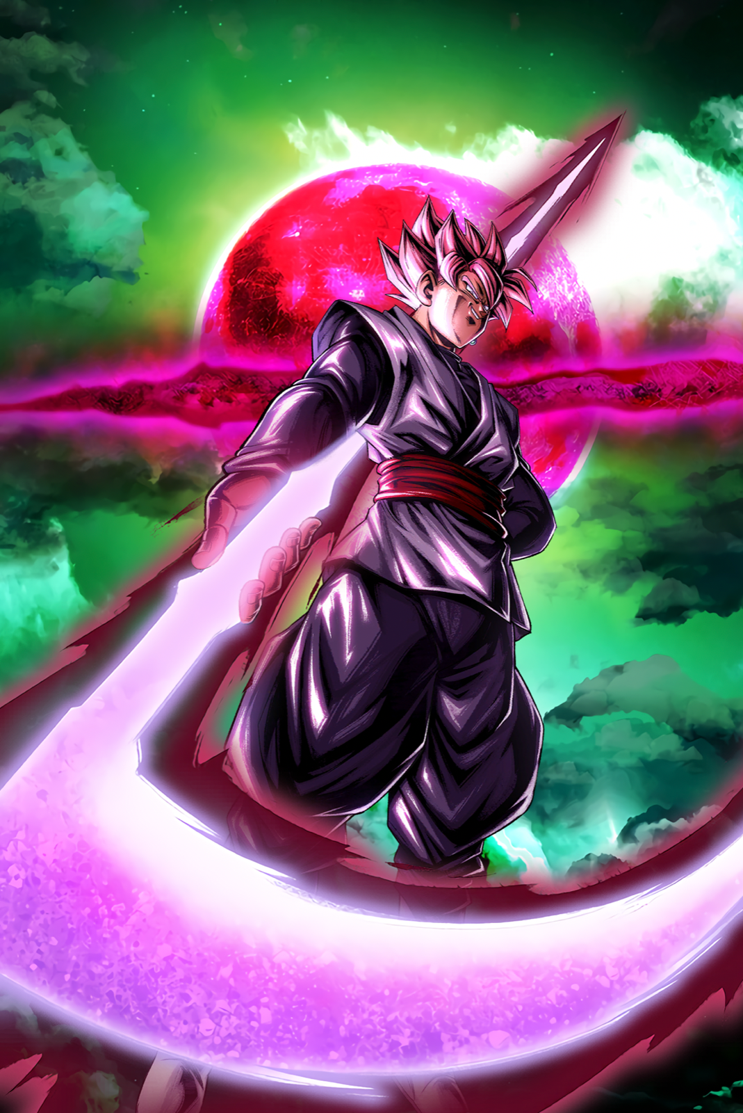 Dragon Ball Super Poster Goku Black SuperSJ Rose 12inx18in Free