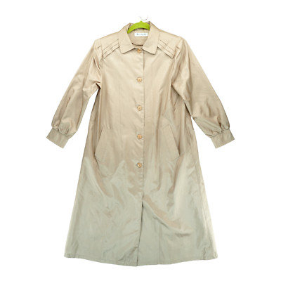 CLAUDIA BARNES Women's Tan Raincoat Size XS 100% Polyester