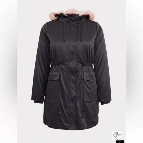 Grey Twill & Pink Faux Fur Trim 3-In-1 Parka 13744327 - Picture 5 of 7