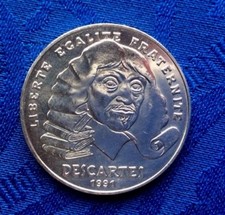 MONNAIE DE 100F  DESCARTES 1991  EN ARGENT MASSIF