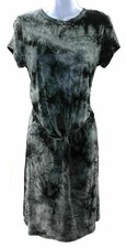 Heart Hips Juniors Black and Gray Tie Dye Short Sleeve Dress Size Small