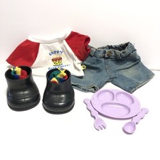 Build-A-Bear Workshop Outfit- Jeans Happy Birthday Shirt w/Cake Shoes, Plate