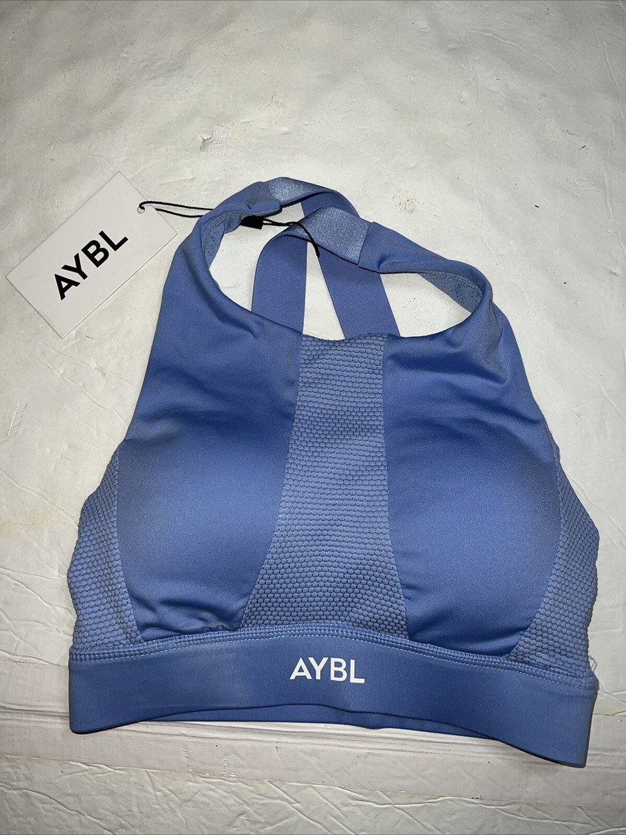 Aybl Sportive High Neck Sports Bra Blue Sz XS | eBay