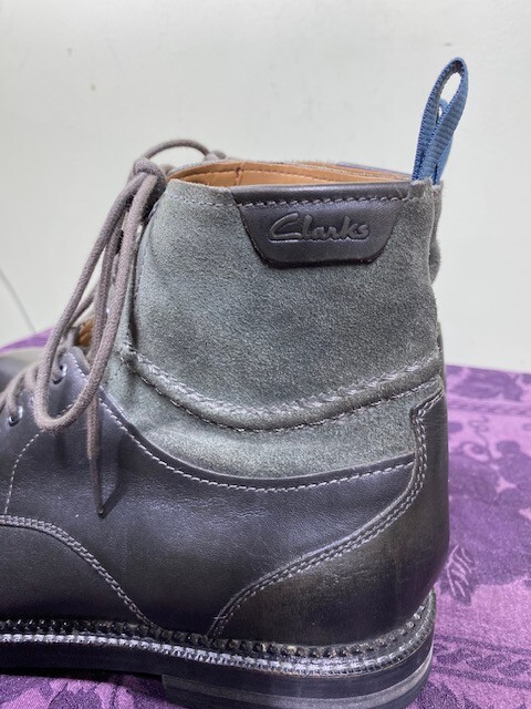 Clarks Mens Size 11M Bushwick Peak Grey Leather Suede Lace  display picture 1