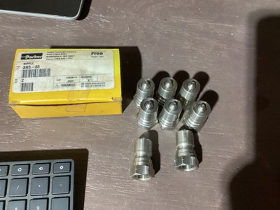 #ad #ad Lot of 8 Parker SH3 63 Hydraulic Quick Coupling Nipple Stainless Steel NEW $70.00
