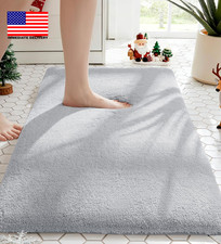 Bathroom Rugs 24X17 Light Grey - Thick Elastic Foam Bath Mat, Ultra Soft  Plush