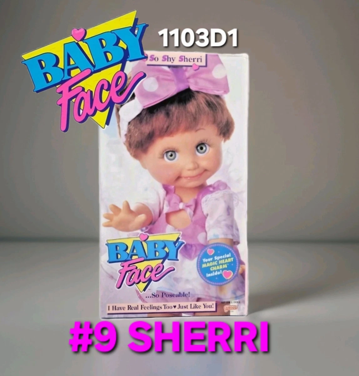 Poupée Galoob Baby Face So Shy Sheila, Vintage Années 90 Complète