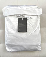 Restoration Hardware ITALIAN 1000 TC SATEEN GRAND BORDER F/Q Duvet White NWT